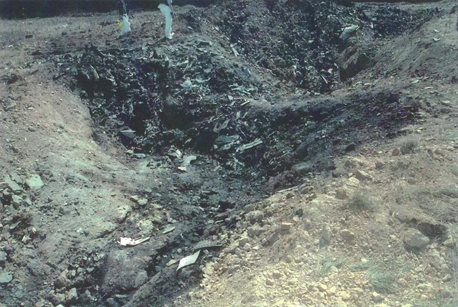 The impact site in Somerset County, Pennsylvania, where United Airlines Flight 93 came down.